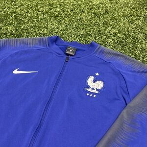 2018 Nike France National Soccer Team 
Embroidered Royal Blue Anthem TrackJacket